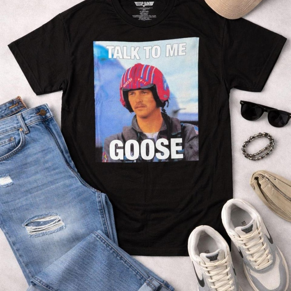 Top Gun Maverick "Talk To Me‎ Goose" Graphic T Shirt Black Size L